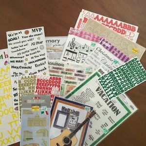 LOT Scrapbook stickers letters school travel girls sports holiday music